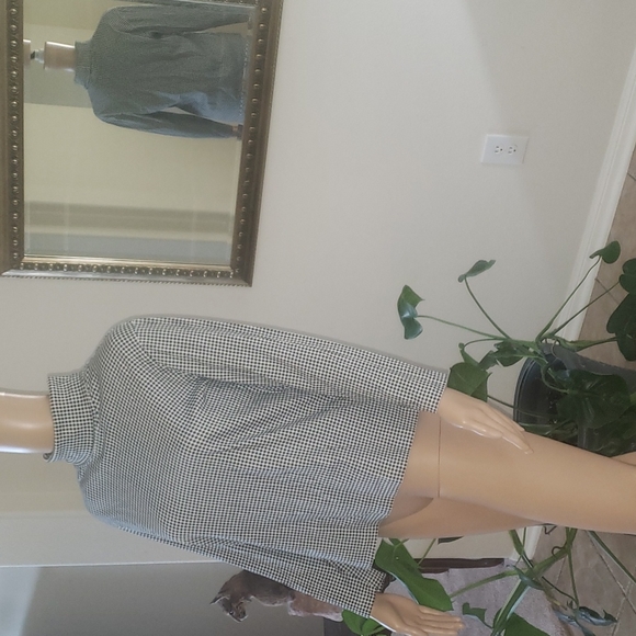 Talbots 8p gingham plaid quarter sleeve turtleneck soft lightweight - Picture 2 of 7